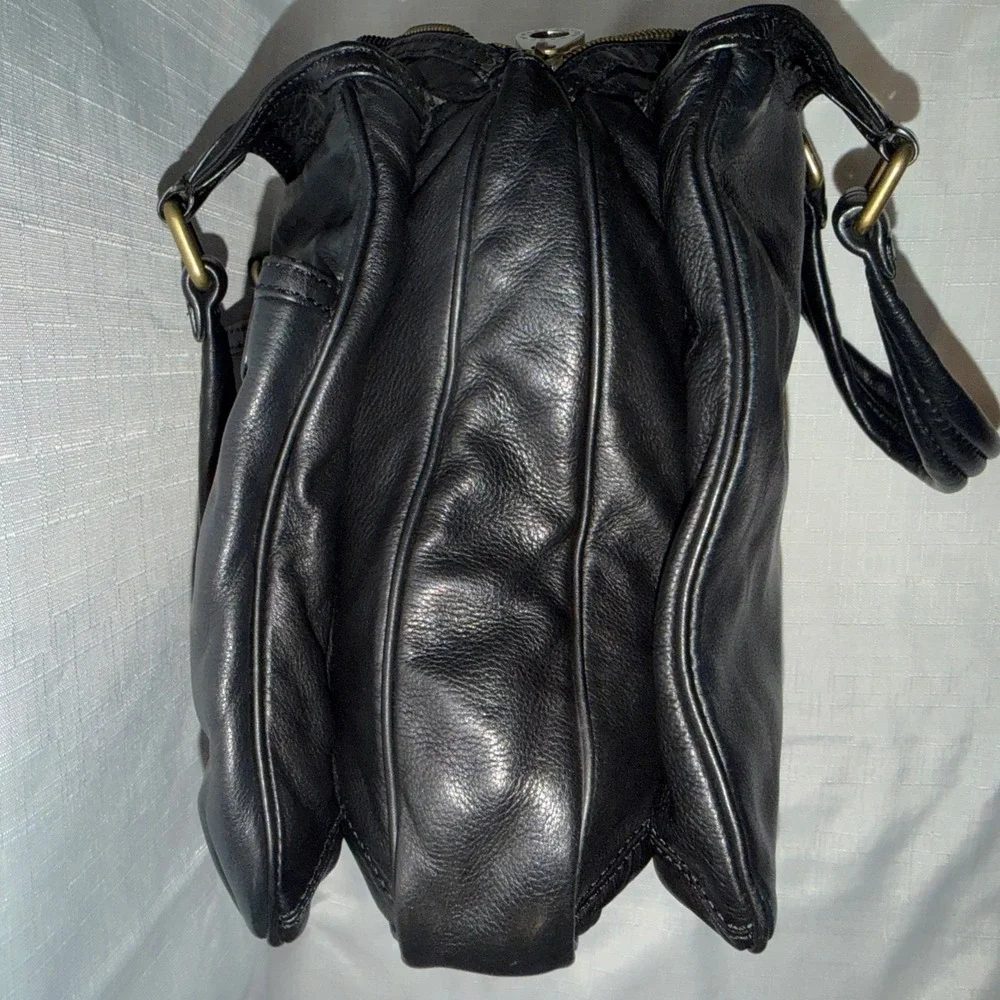 Marc Jacobs Handbag Black Leather Totally Turnlock Teri Tote Satchel Y2K Perfect